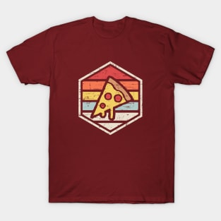 Retro Badge Pizza Dark T-Shirt